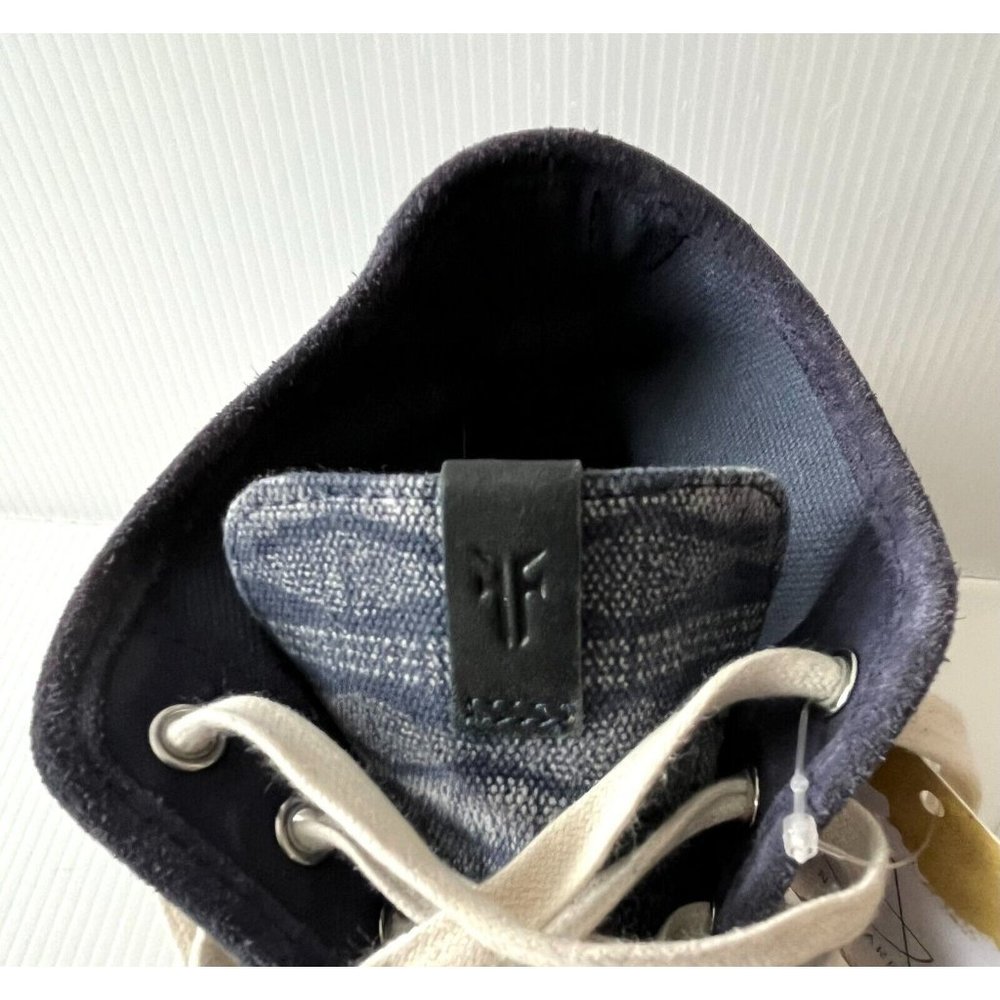 FRYE Blue Canvas High Top Sneakers w/ Geometric Print, Size 11 - Picture 10 of 12